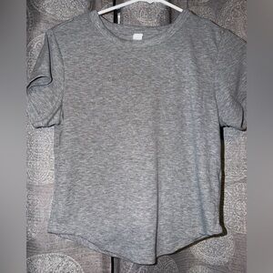 Old Navy Gray Short Sleeve Ribbed T-Shirt (Cropped)